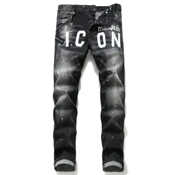 Dsquared2 Paint-Splatter Distressed Slim Fit Jeans - 7