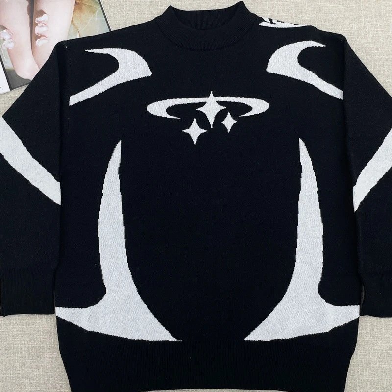 Design Floral Knit Sweater Black - 6