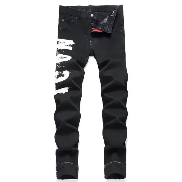 Dsquared2 Icon Print Black Slim Fit Jeans - 1