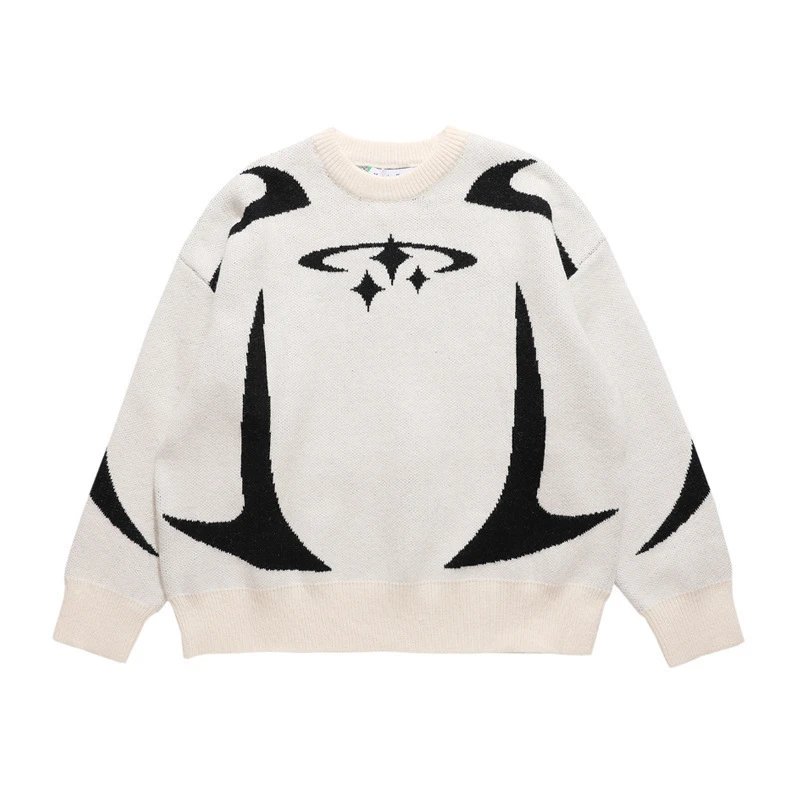 Design Floral Knit Sweater Black - 4