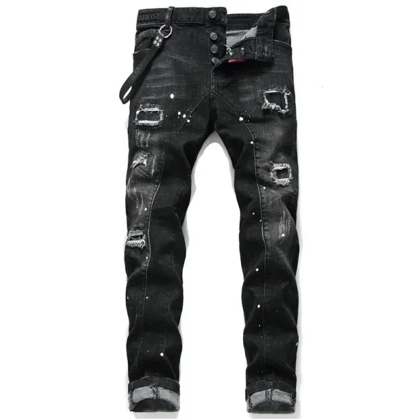 Dsquared2 Paint-Splatter Distressed Slim Fit Jeans - 6