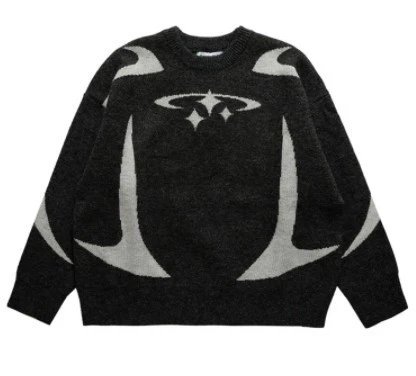 Design Floral Knit Sweater Black - 5