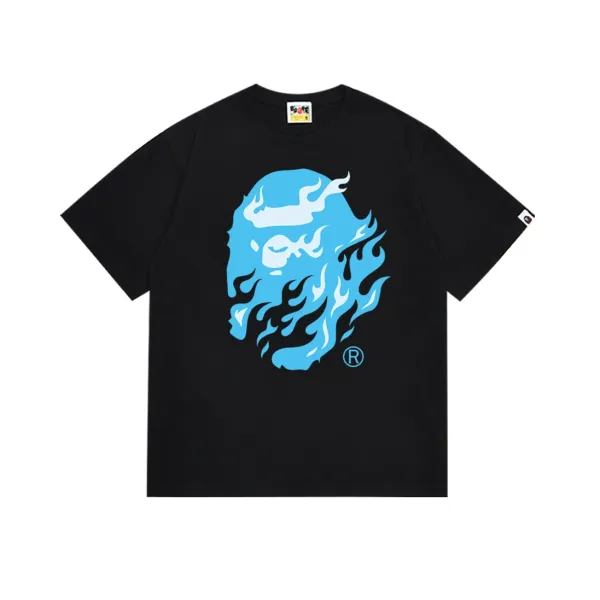 A Bathing Ape Ice Flame Ape Head Black T-Shirt - 1