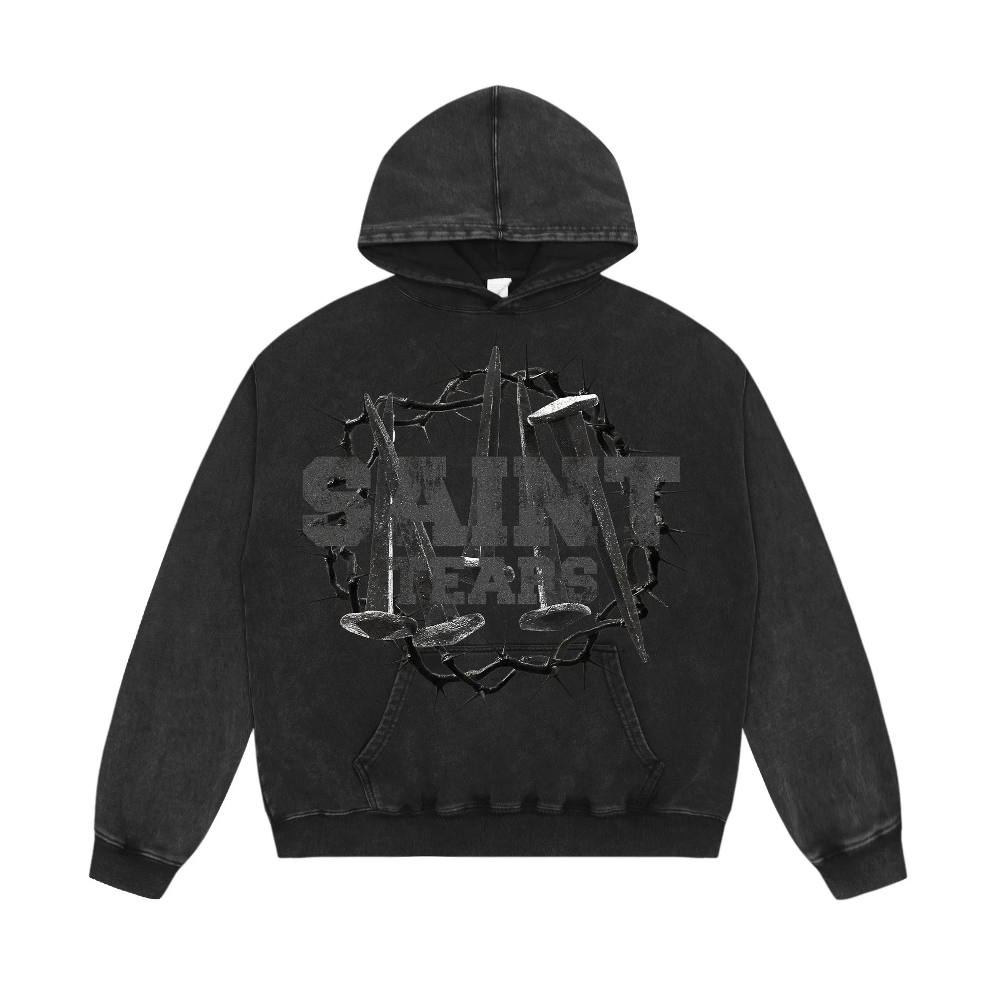 Saint Tears Washed Vintage Hooded Sweatshirt