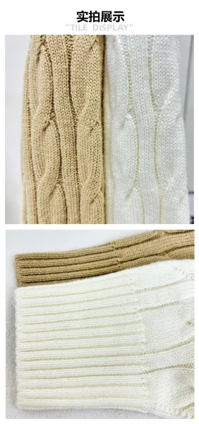 Cable Knit Crewneck Sweater in Cream - 23
