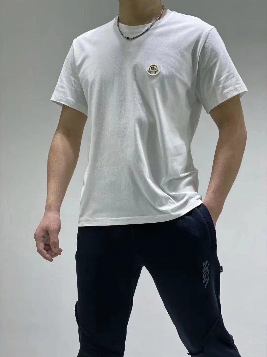 Moncler Logo White Classic Crewneck T-Shirt