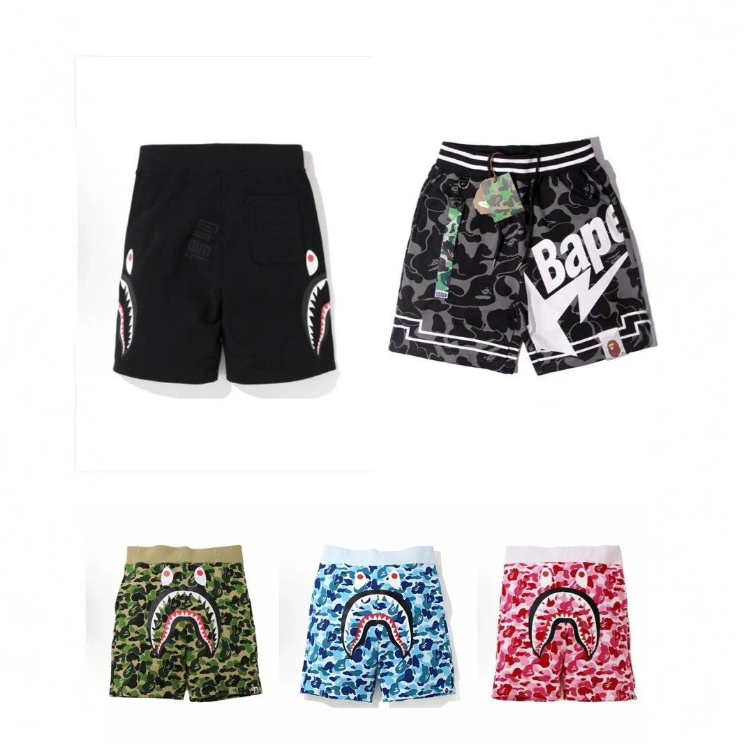 A Bathing Ape Shark Blue Camo Sweat Shorts