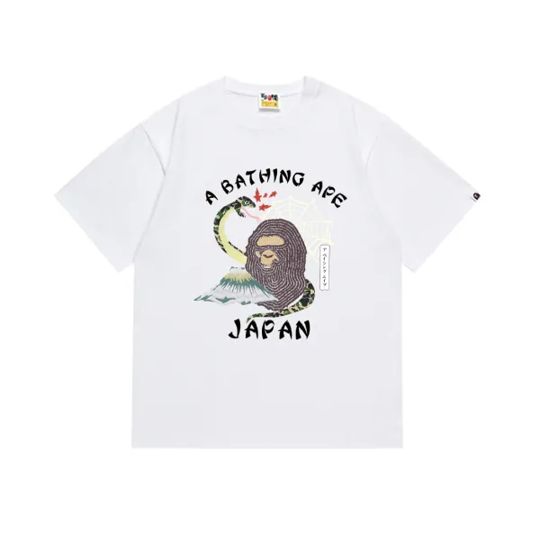 A Bathing Ape Japan Snake Ape Graphic T-Shirt White - 1