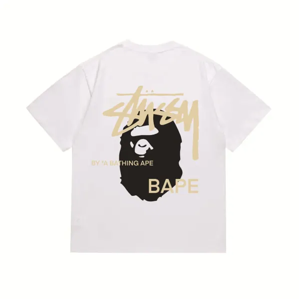 A Bathing Ape Sakura Ape Head Embroidered Black T-Shirt - 3