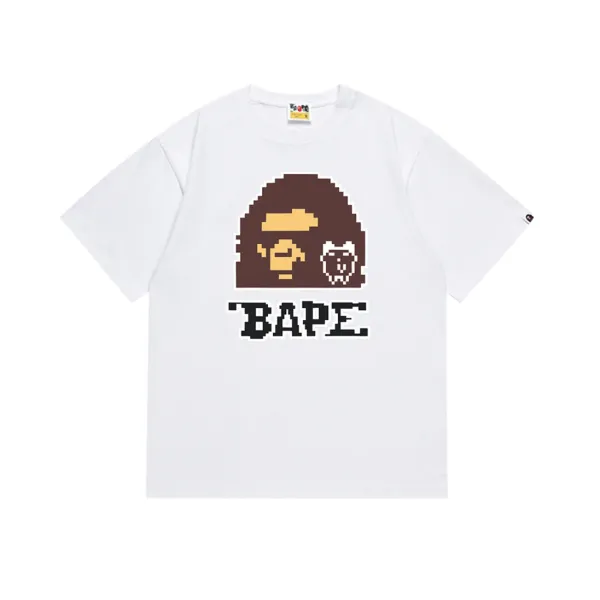 A Bathing Ape Pixel Ape Head White T-Shirt - 1