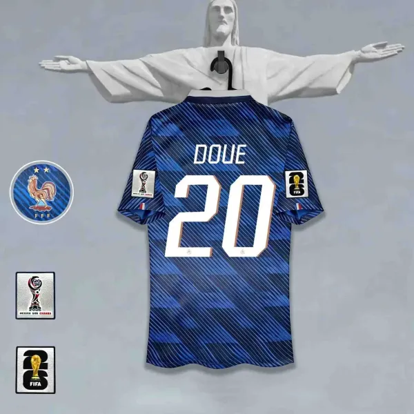 Design France National Team Mbappé #10 2026 World Cup Away Jersey Blue Jersey - 5