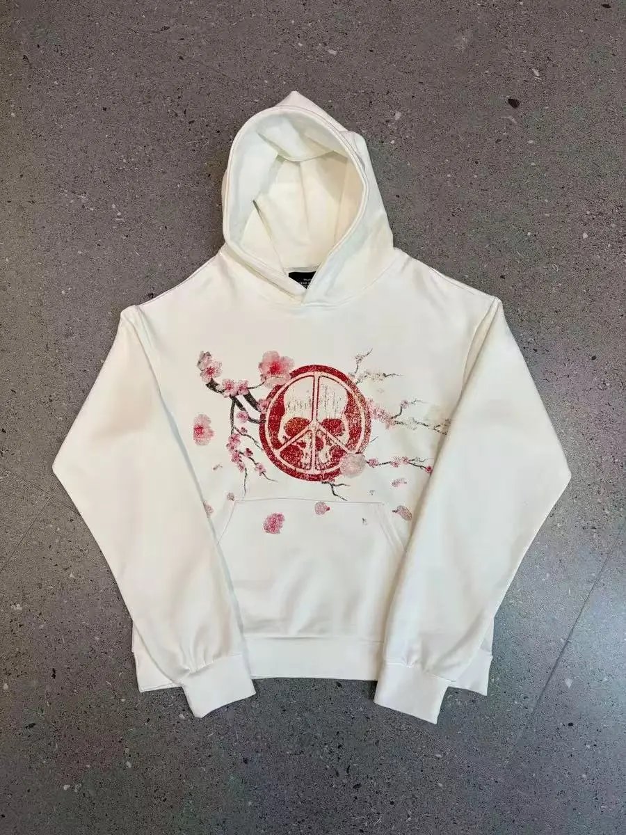 Peace in War Sweater Heavyweight Peace Sign Print White