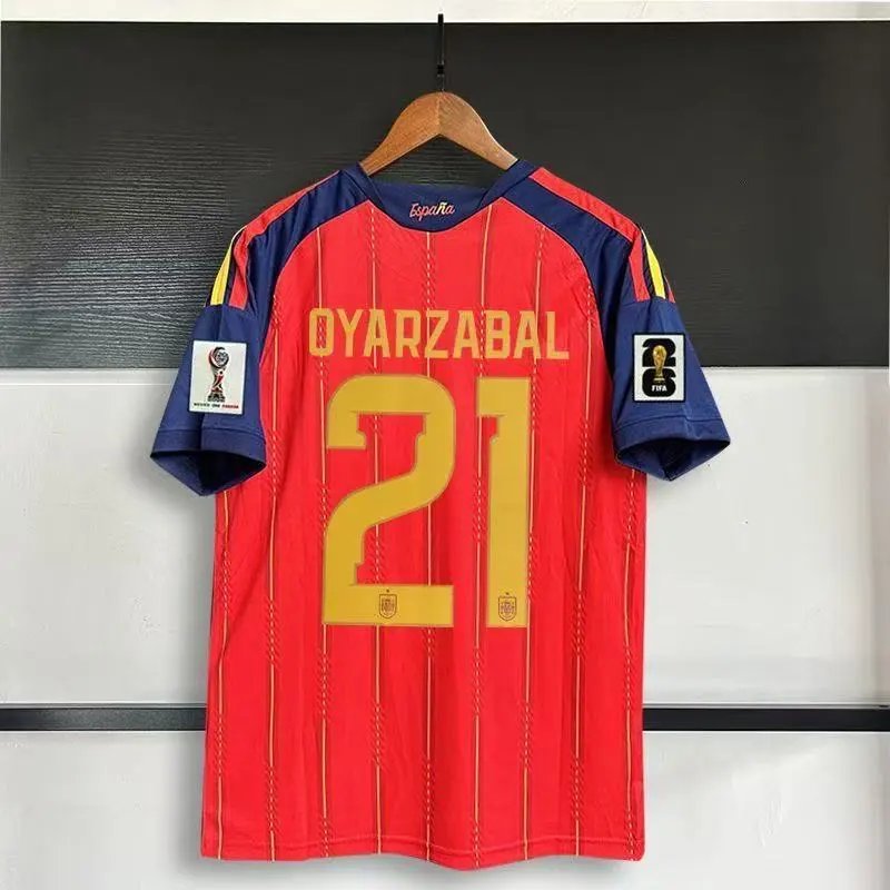 Unbranded Football Jerseys National Team Player Name and Number Jersey — Spain – Home, No. 21