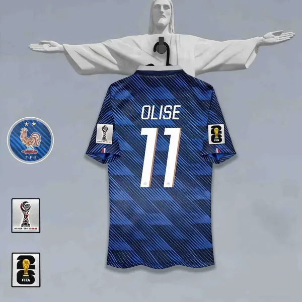 Design France National Team Mbappé #10 2026 World Cup Away Jersey Blue Jersey - 4