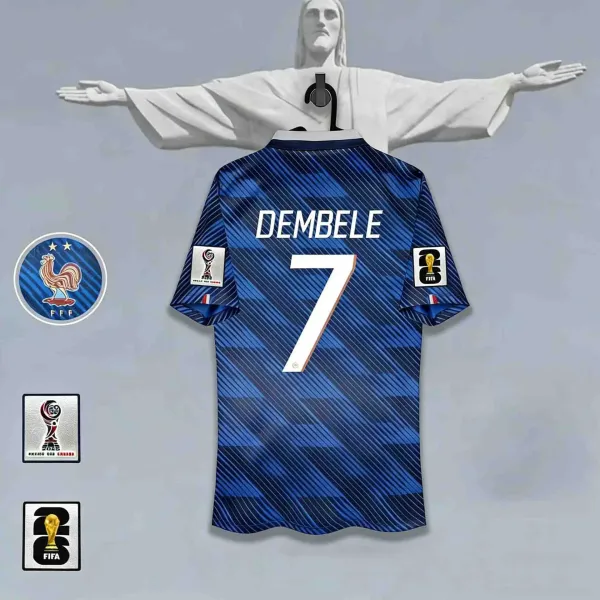 Design France National Team Mbappé #10 2026 World Cup Away Jersey Blue Jersey - 3