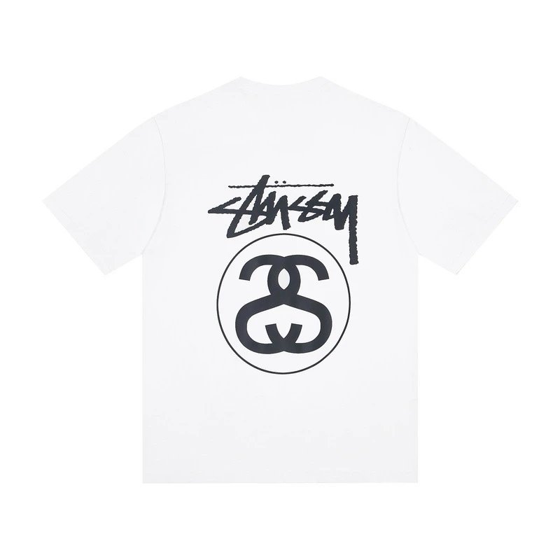Stüssy T-Shirts Multicolor logo and skull graphic — GG 550#white