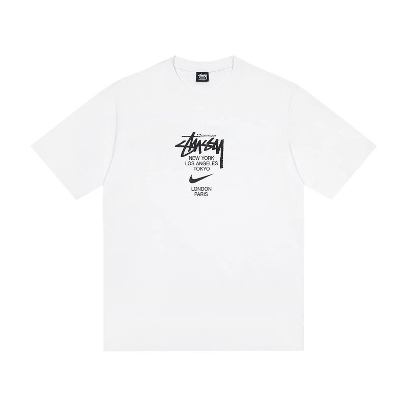 Stüssy T-Shirts Multicolor logo and skull graphic — G 5550#white