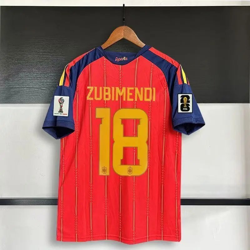 Unbranded Football Jerseys National Team Player Name and Number Jersey — Spain – Home, No. 18