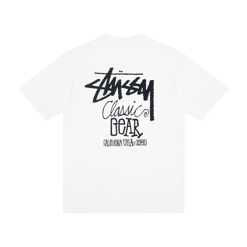 Stüssy T-Shirts Multicolor logo and skull graphic — G55S#white