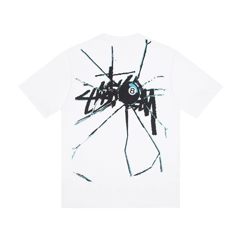 Stüssy T-Shirts Multicolor logo and skull graphic — G55M#white