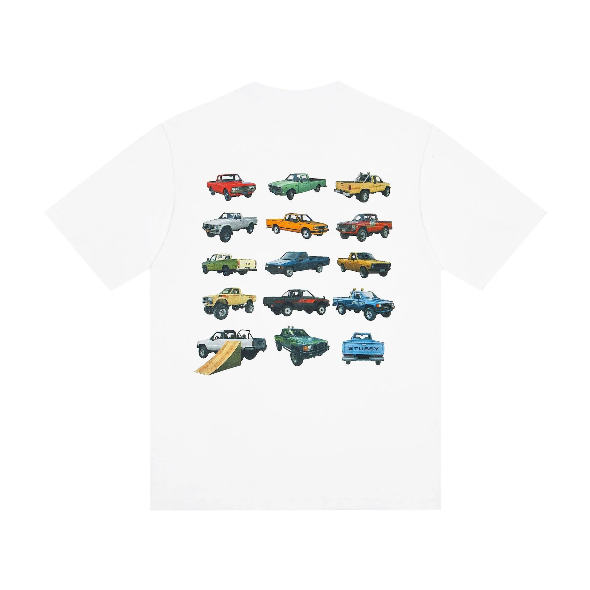 Stüssy T-Shirts Multicolor logo and skull graphic — G 5500#White (this one has black)