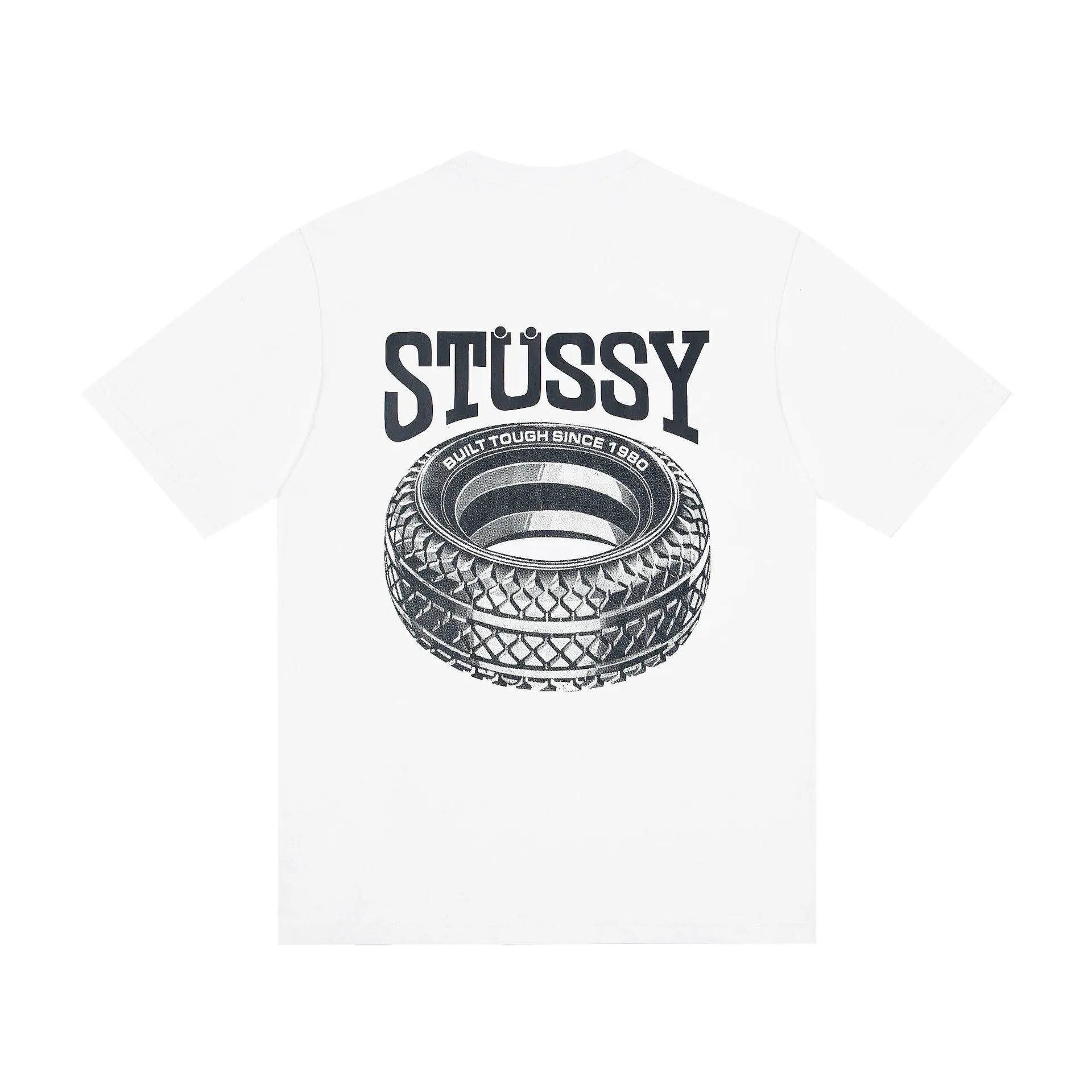 Stüssy T-Shirts Multicolor logo and skull graphic — G 5005#white