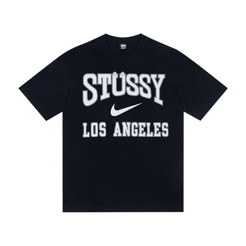 Stüssy T-Shirts Multicolor logo and skull graphic — GG 55#Black