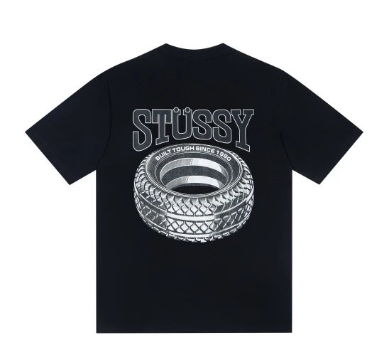 Stüssy T-Shirts Multicolor logo and skull graphic — G 5550#Black