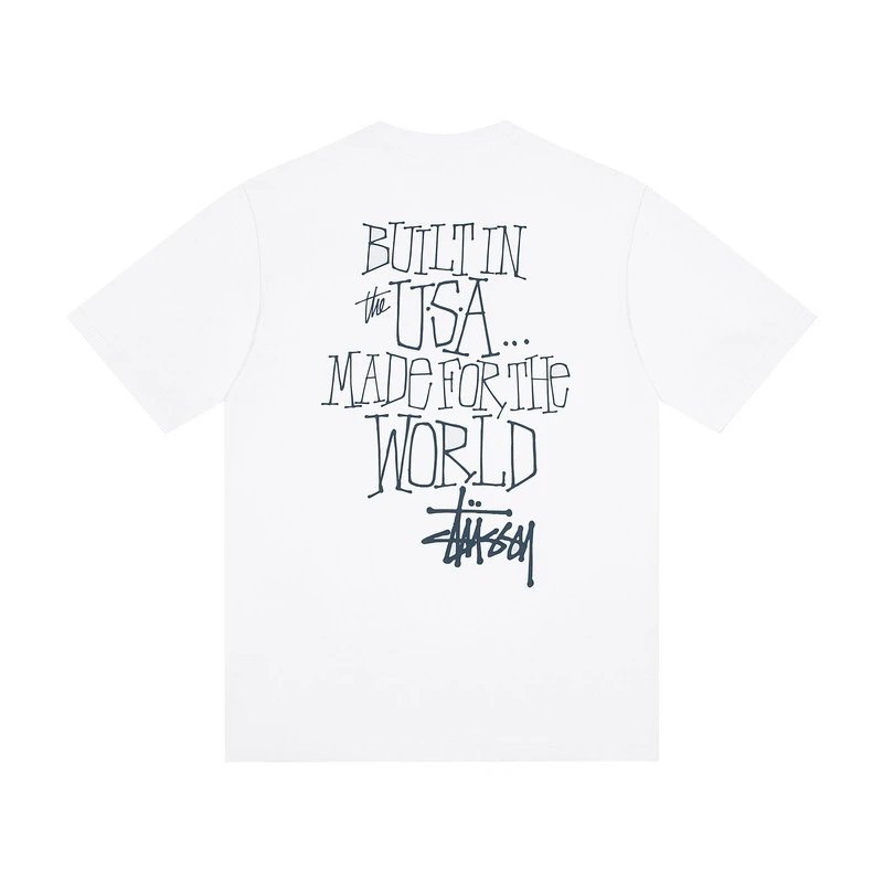 Stüssy T-Shirts Multicolor logo and skull graphic — G550S#white