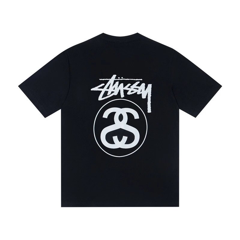 Stüssy T-Shirts Multicolor logo and skull graphic — G 550#Black