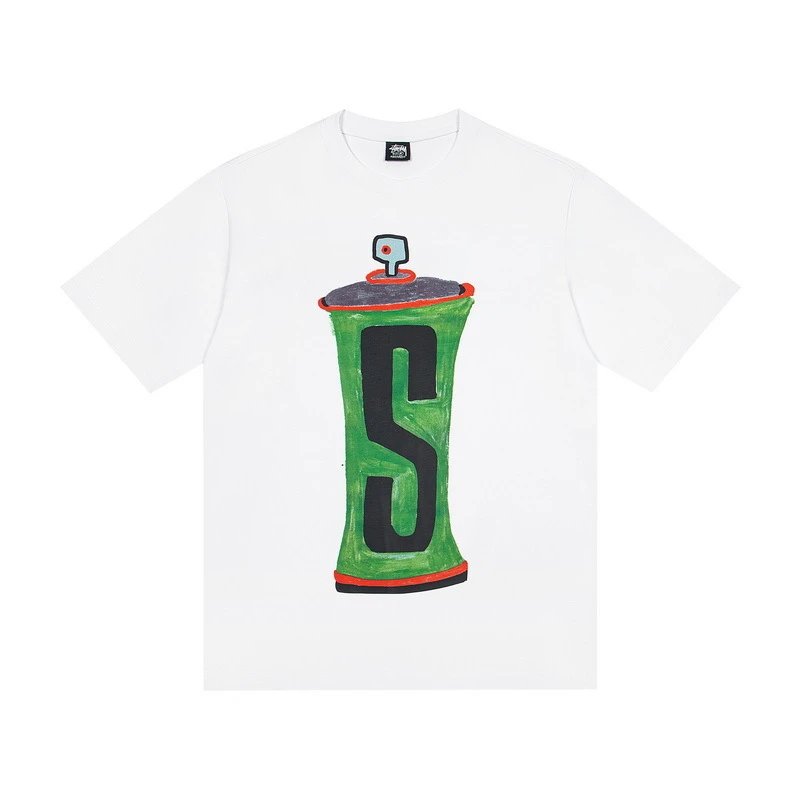 Stüssy T-Shirts Multicolor logo and skull graphic — G550L#white