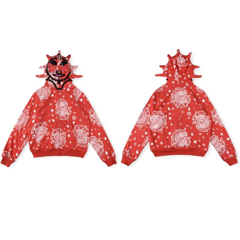 Glo Gang Hoodies & Sweatshirts Full-Zip Spiked Hood Graphic Hoodie — 22