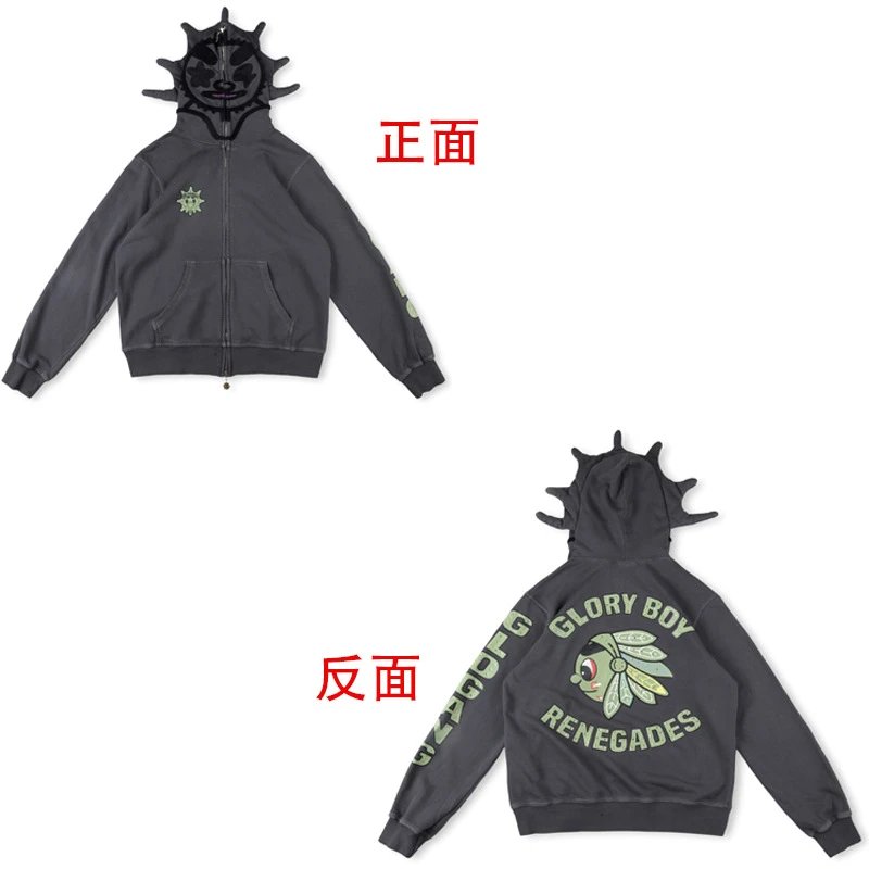 Glo Gang Hoodies & Sweatshirts Full-Zip Spiked Hood Graphic Hoodie image 3