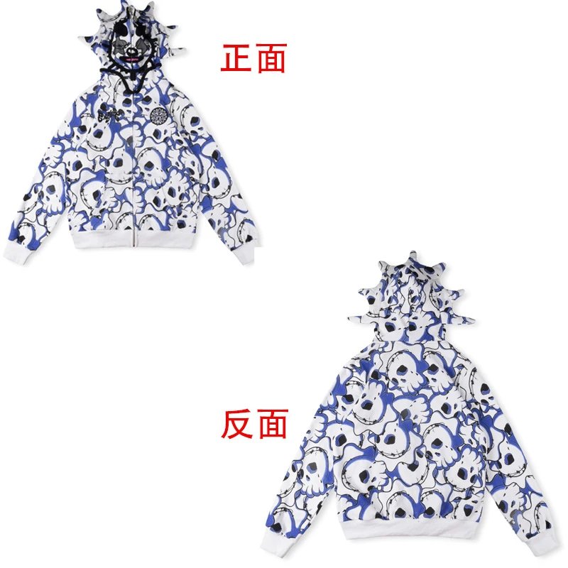 Glo Gang Hoodies & Sweatshirts Full-Zip Spiked Hood Graphic Hoodie — 2
