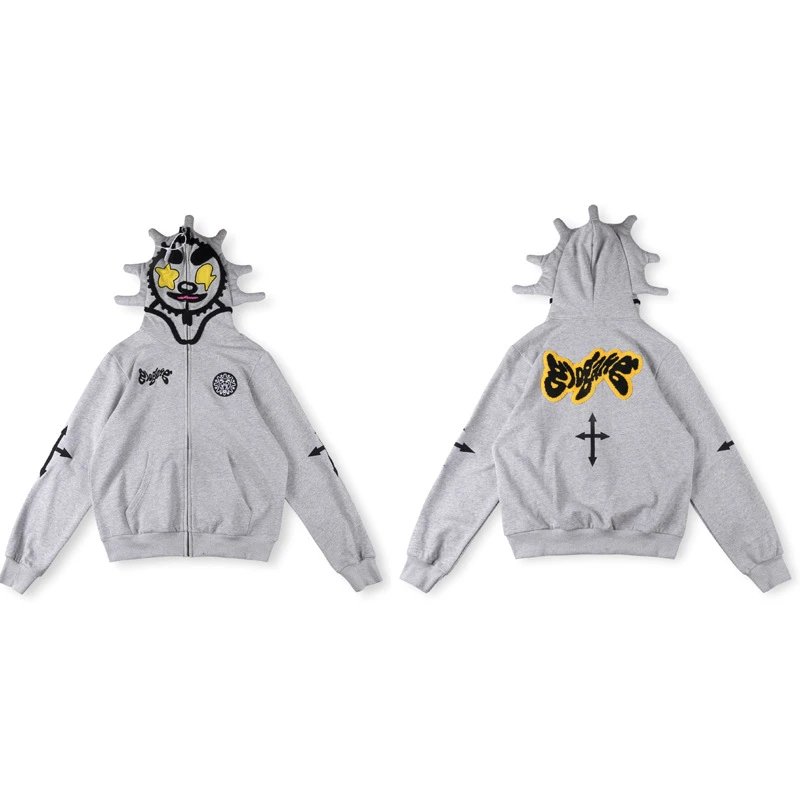 Glo Gang Hoodies & Sweatshirts Full-Zip Spiked Hood Graphic Hoodie — 23