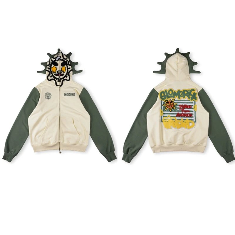 Glo Gang Hoodies & Sweatshirts Full-Zip Spiked Hood Graphic Hoodie — 24