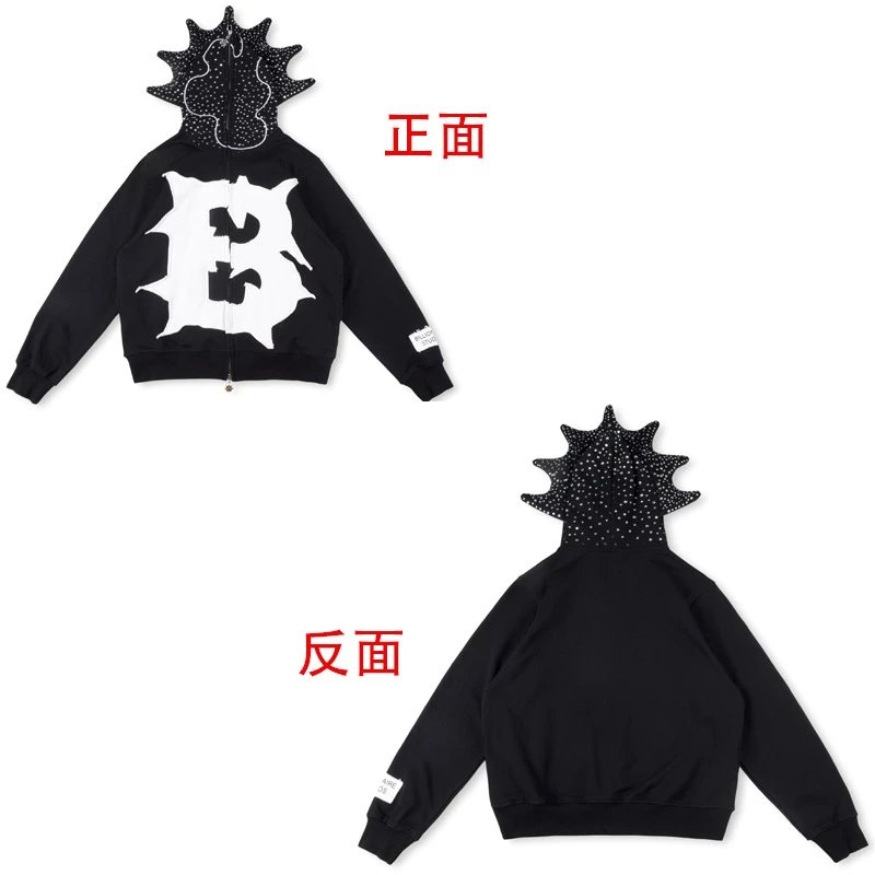 Glo Gang Hoodies & Sweatshirts Full-Zip Spiked Hood Graphic Hoodie image 5