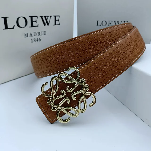 Loewe Belts Anagram Buckle Embossed Leather Belt product detail image 17