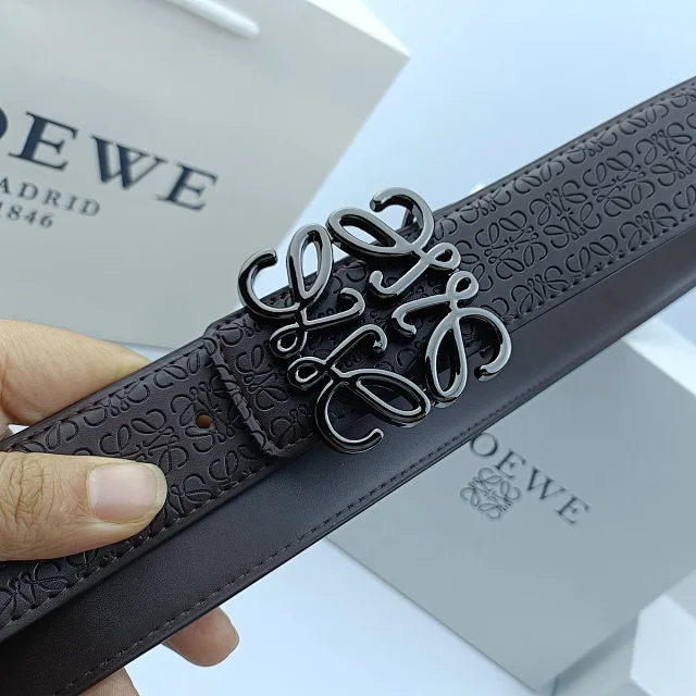 Loewe Belts Anagram Buckle Embossed Leather Belt product detail image 25