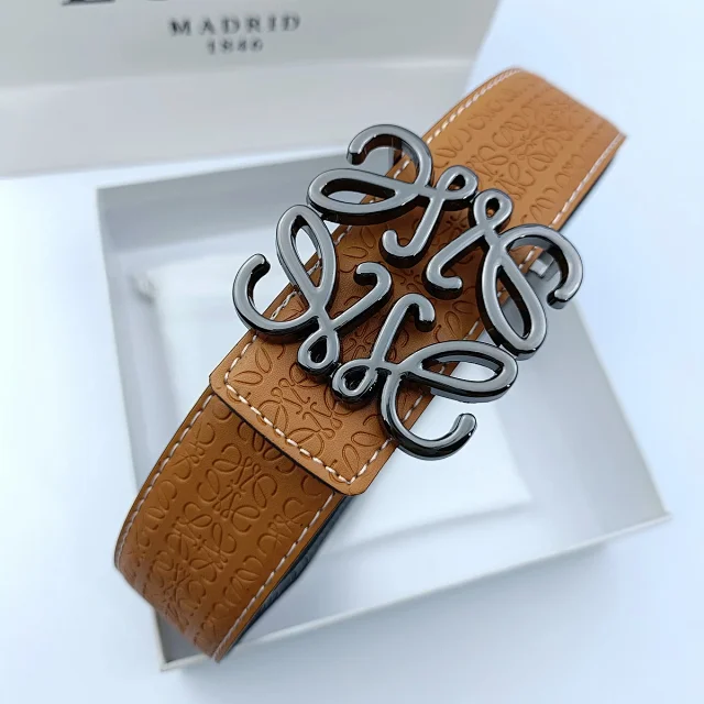 Loewe Belts Anagram Buckle Embossed Leather Belt product detail image 7