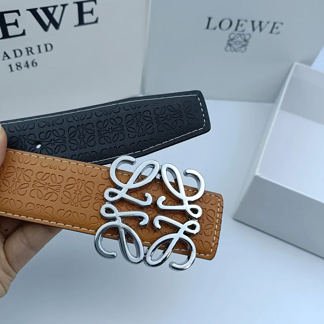 Loewe Belts Anagram Buckle Embossed Leather Belt product detail image 24