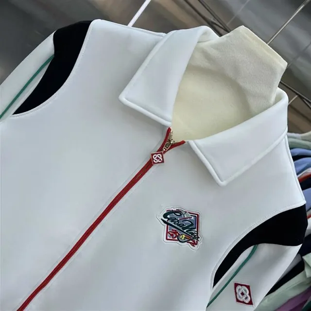 Casablanca Tracksuits Zip-up track jacket and trousers set with embroidered leaf stripe product detail image 10
