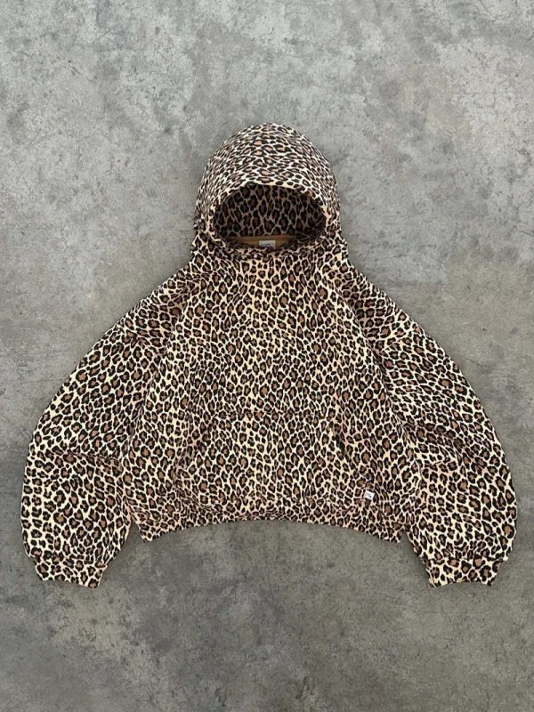 High-Quality Y2K Retro Leopard Print Hooded Sweatshirt Unisex Harajuku Hip-Hop Zipper Pullover Sportswear