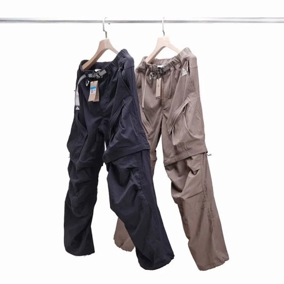 High-Quality Men's Outdoor Work Pants Multi-Pocket Waterproof Leg Removable Black Khaki Drawstring Trousers