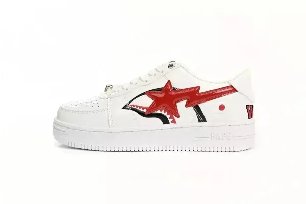 A Bathing Ape Shark Star White Sneakers - 1