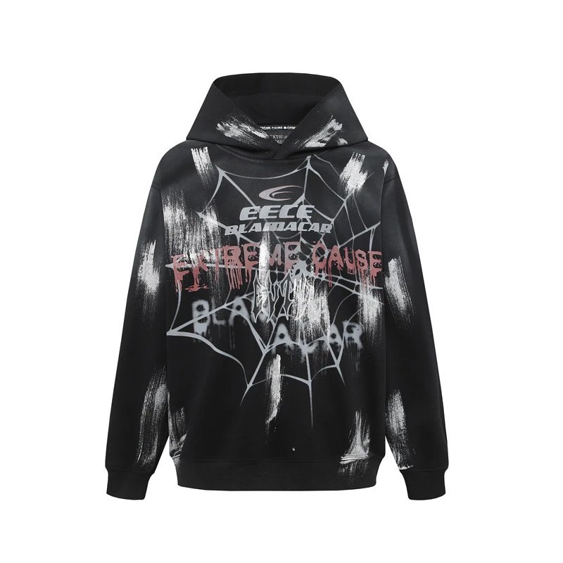Kanye Splatter Wash Distressed Hoodie