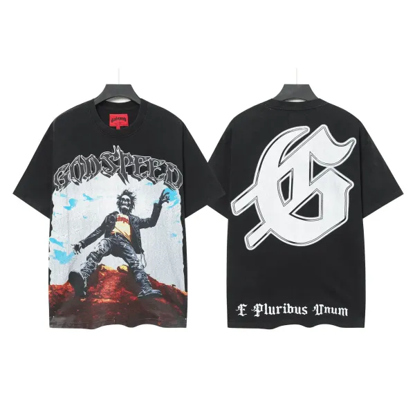 Godspeed Graphic Print Oversized T-Shirt Black - 1
