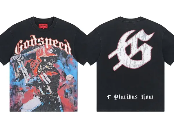 Godspeed Baseball Skeleton Graphic T-Shirt Black - 1