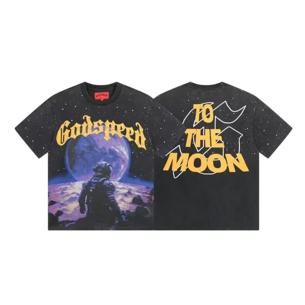 Godspeed To The Moon Graphic T-Shirt Black - 1