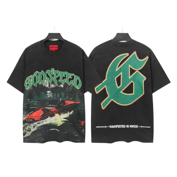 Godspeed Speedboat Graphic T-Shirt Black - 1